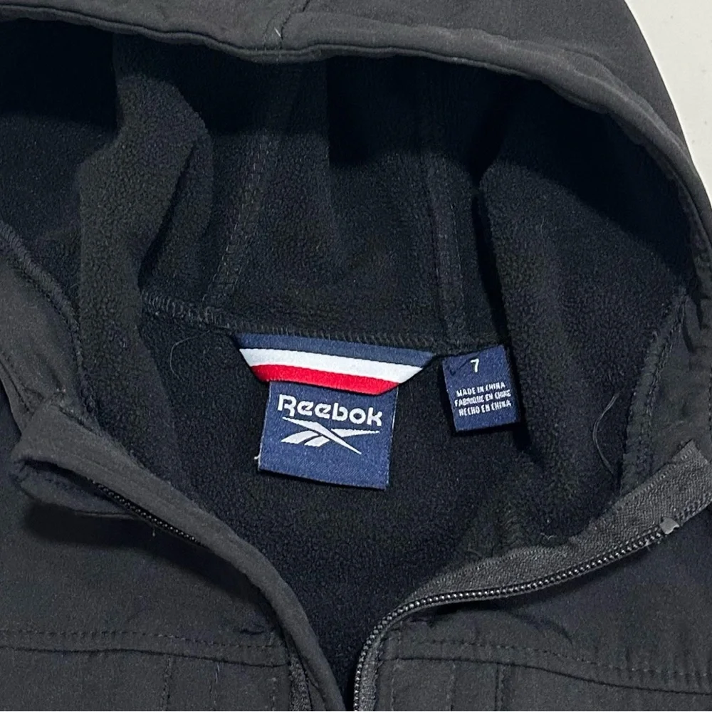 Reebok Designer‎ Black Soft Shell Kids' Unisex Hooded Jacket Size 7